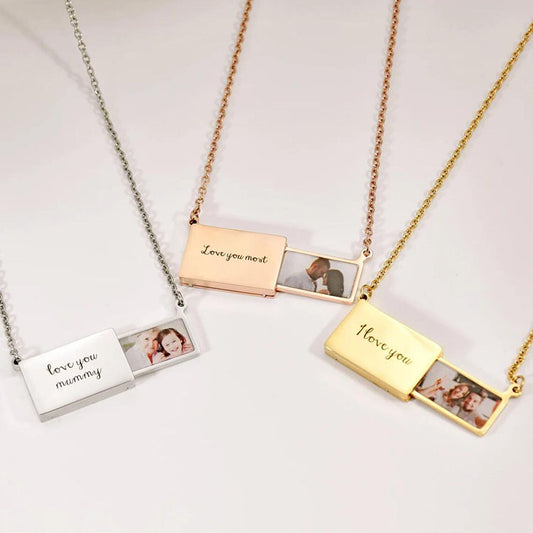 Pull-Out Photo Locket Necklace