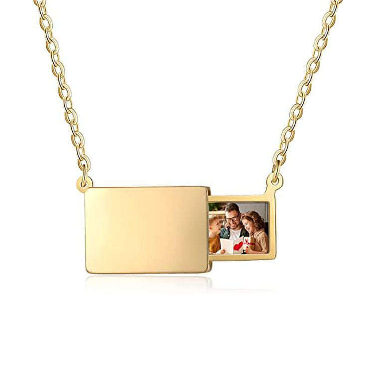 Pull-Out Photo Locket Necklace