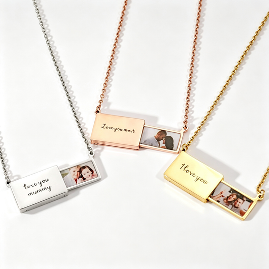 FS02 Pull-Out Photo Locket Necklace