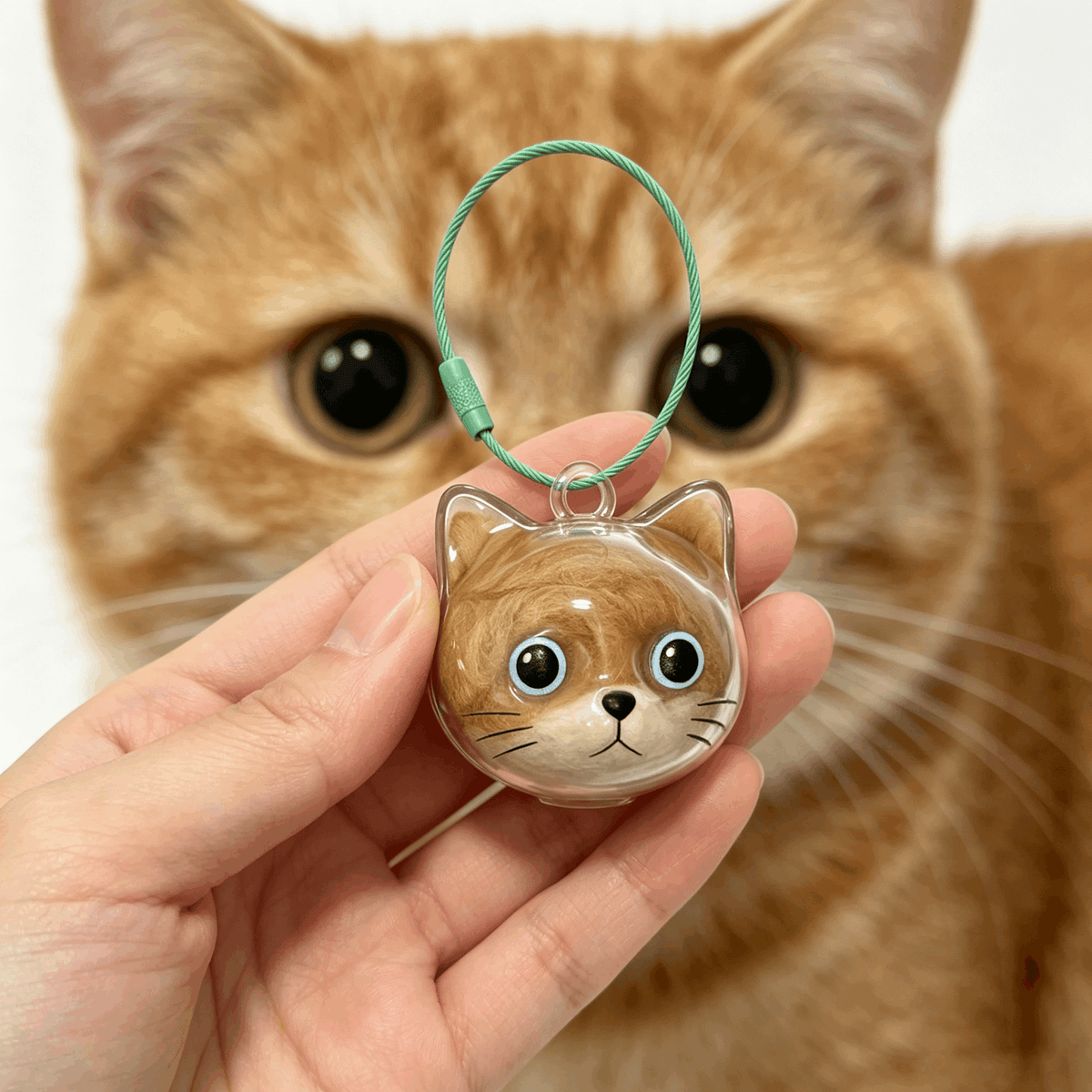Cute Cat Hair Keepsake Keychain — A Tiny Place for a Little Piece of Your Cat